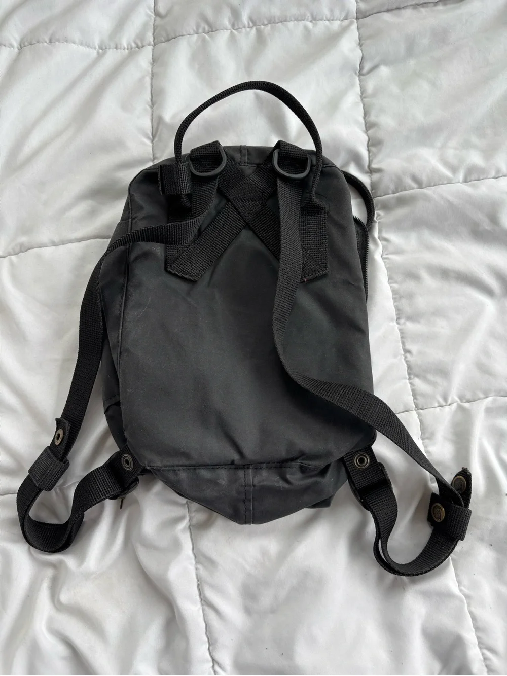 Fjallraven Kanken Mini Backpack Black Small Fox Logo Vinyl Patch